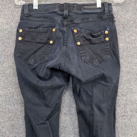 Rock & Republic Women's Skinny Jeans Blue Black Size 10 5-Pocket Rinse Wash - Picture 6 of 11